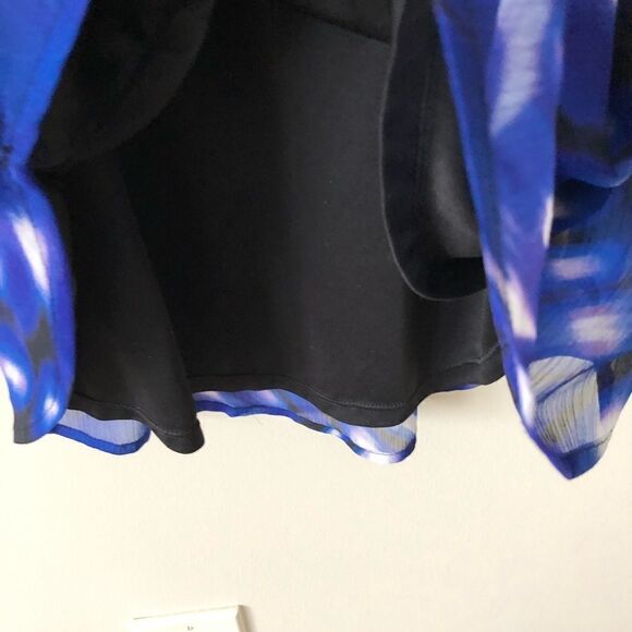 Express  Chiffon Elastic Waist Criss Cross Back Hi-Lo Mini Dress Size Medium - Picture 7 of 11